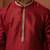 maroon jacquard kurta with cream churidar set - premium ethnic wear