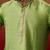 green jacquard kurta with cream churidar set - traditional ethnic collection
