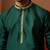bottle green jacquard kurta with cream churidar set - festive collection