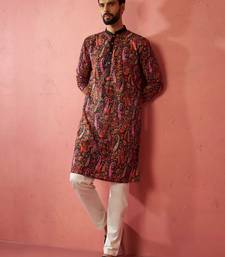 Multicolor kurta with cream pyjama - printed eid set