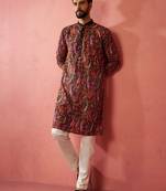 Multicolor kurta with cream pyjama - printed eid set
