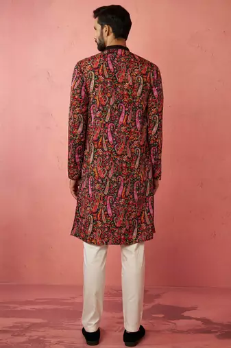 Multicolor kurta with cream pyjama - printed eid set