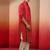 red bandhani kurta set with cream pant and dupatta - traditional ethnic set