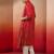 red bandhani kurta set with cream pant and dupatta - traditional ethnic set