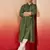 green bandhani kurta set with cream pant and dupatta - traditional collection