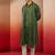 green bandhani kurta set with cream pant and dupatta - traditional collection