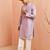 Purple silk kurta pyjama set - hand embroidery ethnic motif traditional festival wear