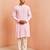 pink chikankari kurta with cream pant - traditional embroidered set