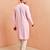 pink chikankari kurta with cream pant - traditional embroidered set