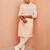Beige chikankari kurta with cream pant - festive embroidered set