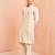 Beige chikankari kurta with cream pant - festive embroidered set