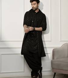 black kurta patiala set with dupatta – chikankari kurta, patiala bottom, rayon dupatta – perfect for grand celebrations.