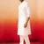 white jacquard kurta with pyjama - classic barfi pattern set