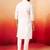 white jacquard kurta with pyjama - classic barfi pattern set
