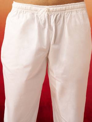 white jacquard kurta with pyjama - classic barfi pattern set 5