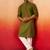 mehendi green jacquard kurta with pyjama - elegant barfi pattern set