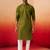 mehendi green jacquard kurta with pyjama - elegant barfi pattern set