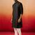 black jacquard kurta with pyjama - sophisticated ethnic set