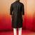 black jacquard kurta with pyjama - sophisticated ethnic set