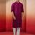 Purple rayon sequin embroidered kurta with white trousers - festive set