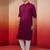 Purple rayon sequin embroidered kurta with white trousers - festive set