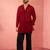 Maroon georgette embroidered kurta with black satin palazzo pant set - traditional festive wear