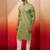 mint green thread embroidered kurta with pyjama - fresh textured set
