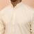 cream thread embroidered kurta with pyjama - elegant textured set