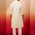 cream thread embroidered kurta with pyjama - elegant textured set