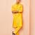 yellow viscose kurta with yellow pant - festive ethnic wear set
