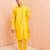 yellow viscose kurta with yellow pant - festive ethnic wear set