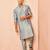 Grey viscose kurta with churidar - traditional ethnic set