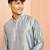Grey viscose kurta with churidar - traditional ethnic set
