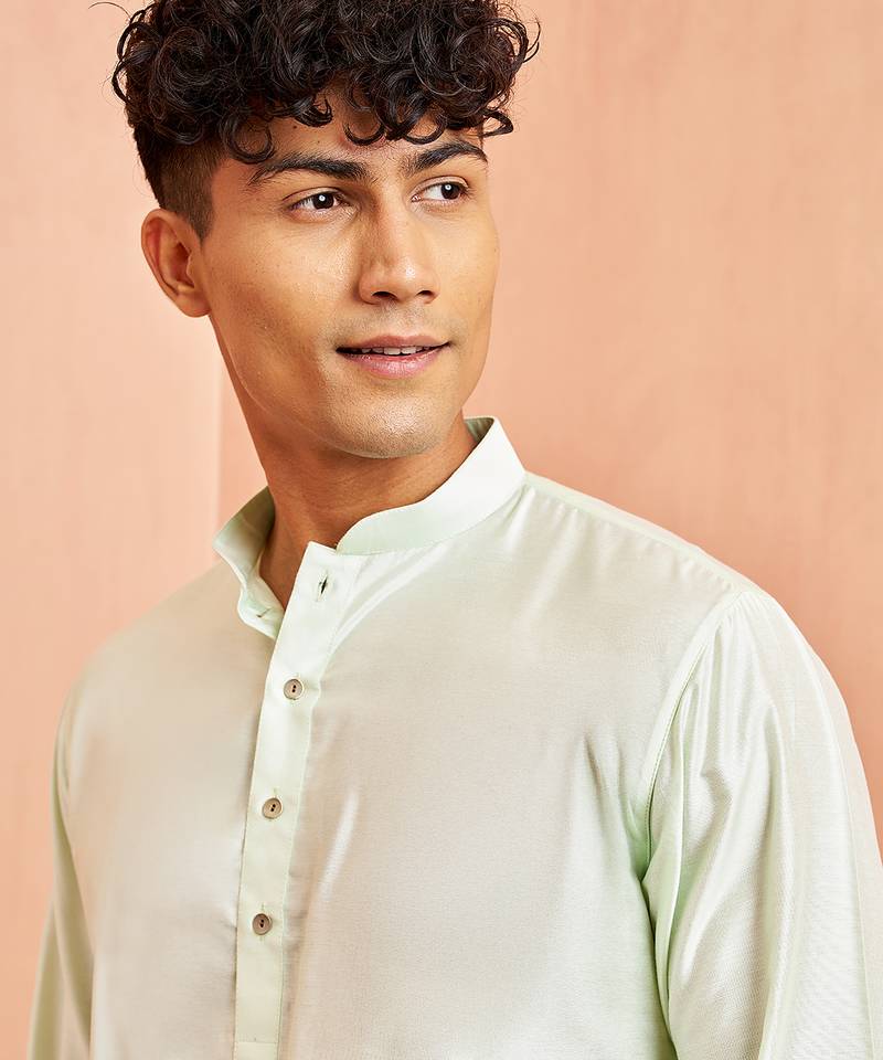 mint green viscose kurta with mint green pant - festive collection