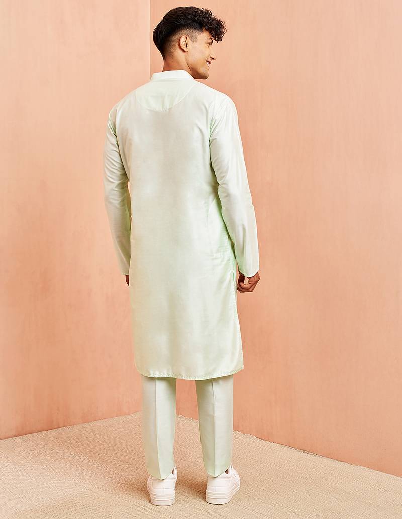 mint green viscose kurta with mint green pant - festive collection
