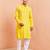 yellow cotton kurta with white pyjama - summer casual set