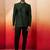 bottle green jacquard jodhpuri with pant - premium tailored set
