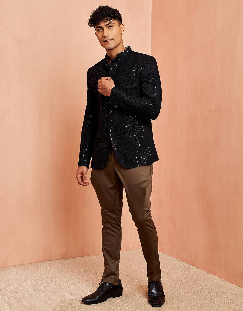 black jodhpuri with mehendi green breeches - wedding special set