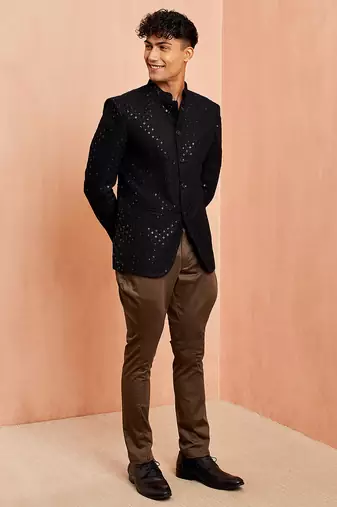 black jodhpuri with mehendi green breeches - wedding special set