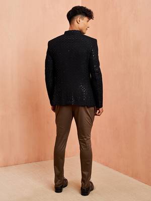 black jodhpuri with mehendi green breeches - wedding special set 5