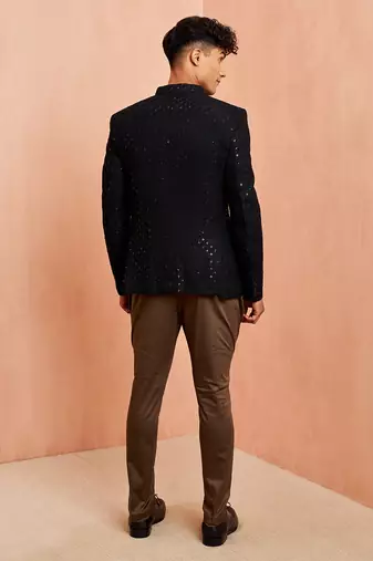 black jodhpuri with mehendi green breeches - wedding special set