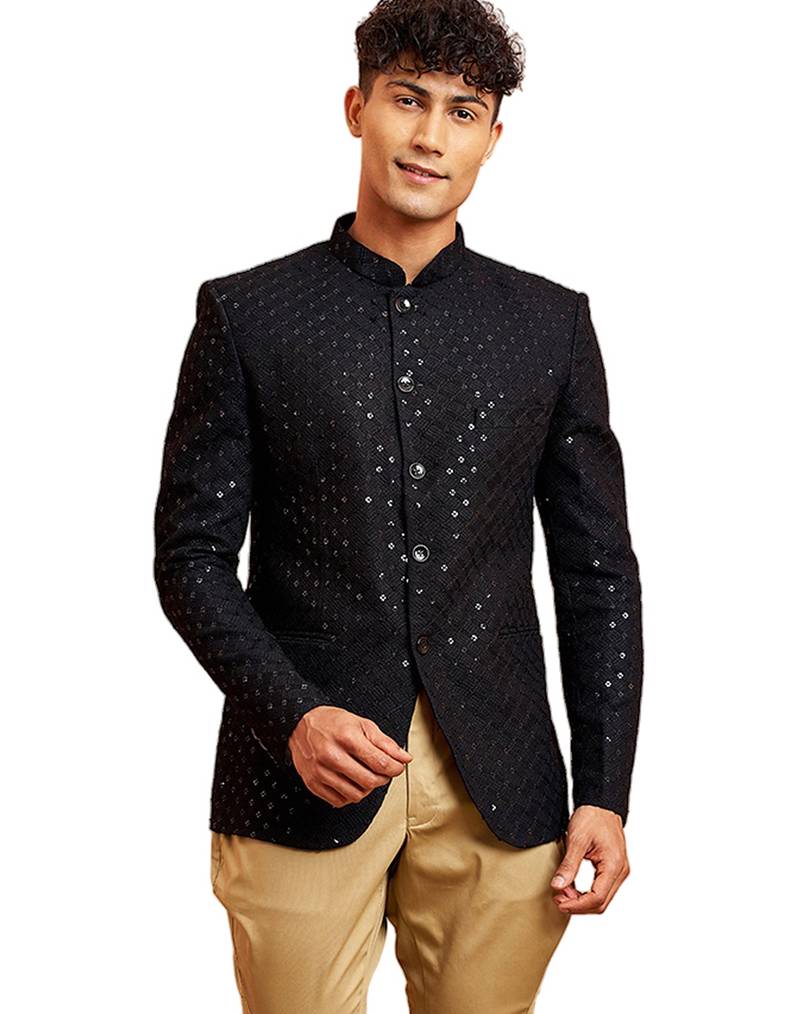 black jodhpuri with chiku breeches - wedding special set