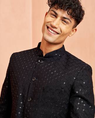 black jodhpuri with chiku breeches - wedding special set 2