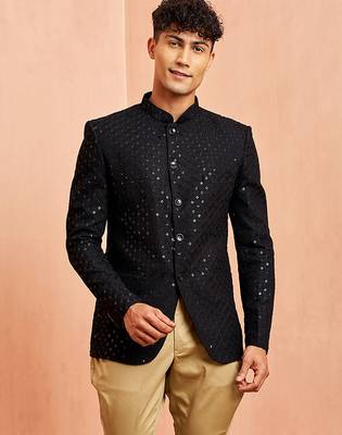 black jodhpuri with chiku breeches - wedding special set 3