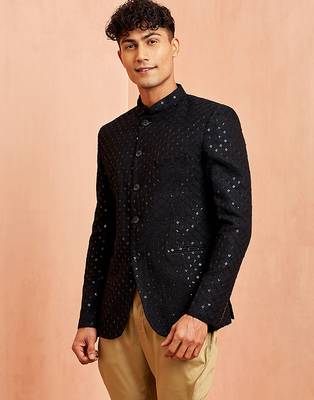 black jodhpuri with chiku breeches - wedding special set 4