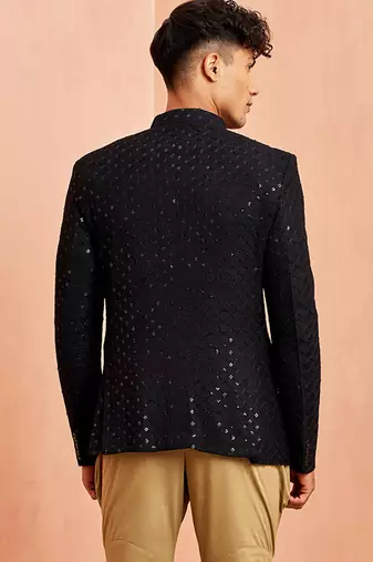 black jodhpuri with chiku breeches - wedding special set