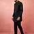Black jacquard nehru jacket with satin kurta 3-piece wedding set