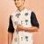 Ethnic jacket kurta set - cream block print nehru jacket black short kurta