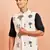Ethnic jacket kurta set - cream block print nehru jacket black short kurta