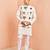 Cream ethnic set - block print nehru jacket mid length kurta white pyjama